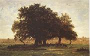 Theodore Rousseau Group of Oaks at Apremont in the Forest of Fontainebleau (mk05) France oil painting artist